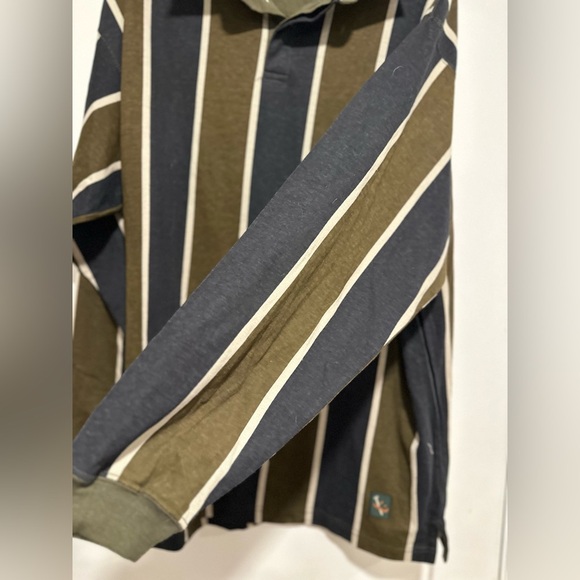 VTG  90s Y2K Mens Sz: XL Ferruche Rugby Top Long Sleeve Vertical Stripe Polo Top - Picture 7 of 12